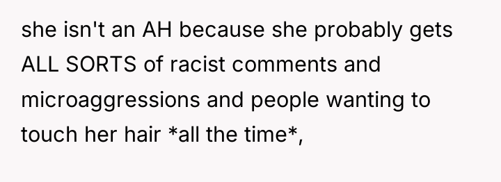 she isn't an AH because she probably gets ALL SORTS...
