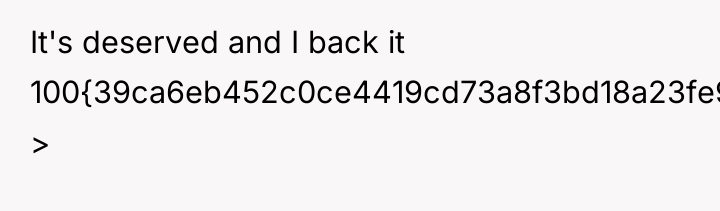 It's deserved and I back it 100{39ca6eb452c0ce4419cd73a8f3bd18a23fe95ab4febb092bc2ab1b542eeea82f} >
