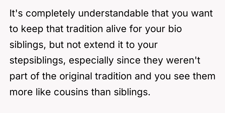 It's completely understandable that you want to keep that tradition...