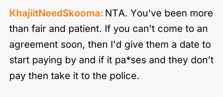 KhajiitNeedSkooma NTA. You've been more than fair and patient. If...