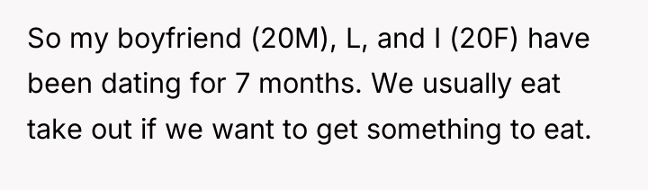 So my boyfriend (20M), L, and I (20F) have been...