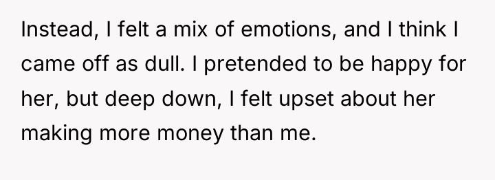 Instead, I felt a mix of emotions, and I think...