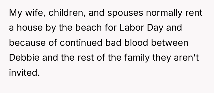 My wife, children, and spouses normally rent a house by...