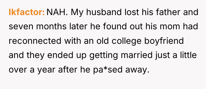 Ikfactor NAH. My husband lost his father and seven months...