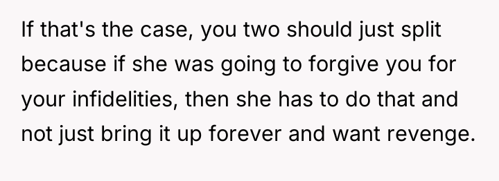 If that's the case, you two should just split because...
