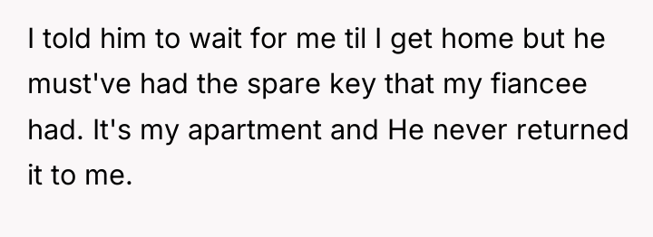 I told him to wait for me til I get...