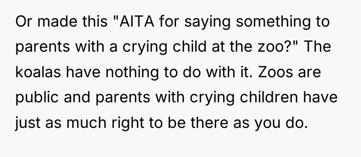 Or made this "AITA for saying something to parents with...