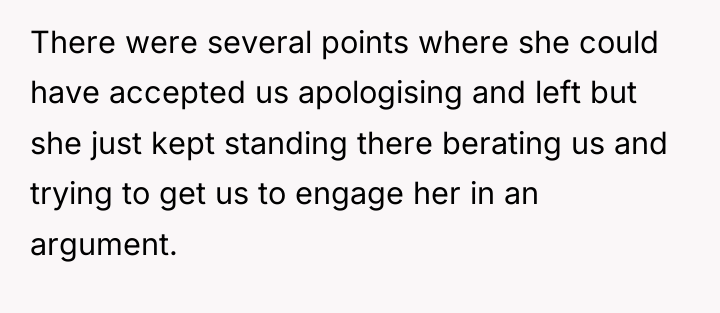 There were several points where she could have accepted us...