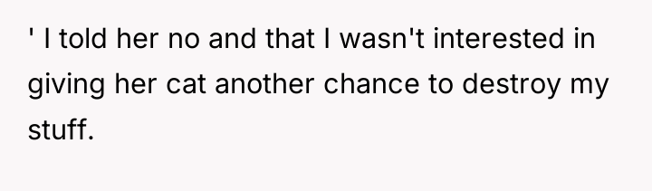 ' I told her no and that I wasn't interested...