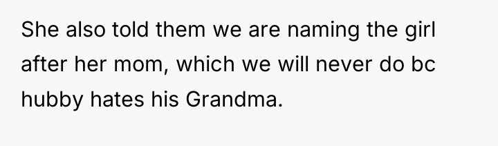 She also told them we are naming the girl after...