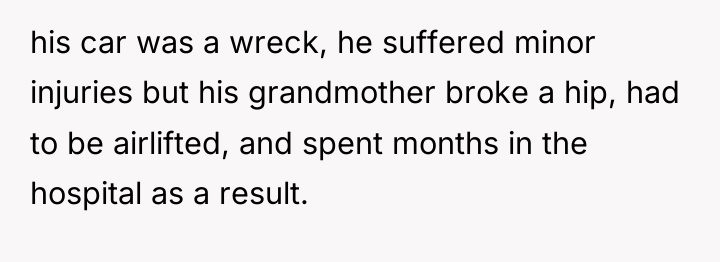 his car was a wreck, he suffered minor injuries but...