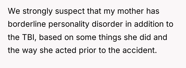 We strongly suspect that my mother has borderline personality disorder...