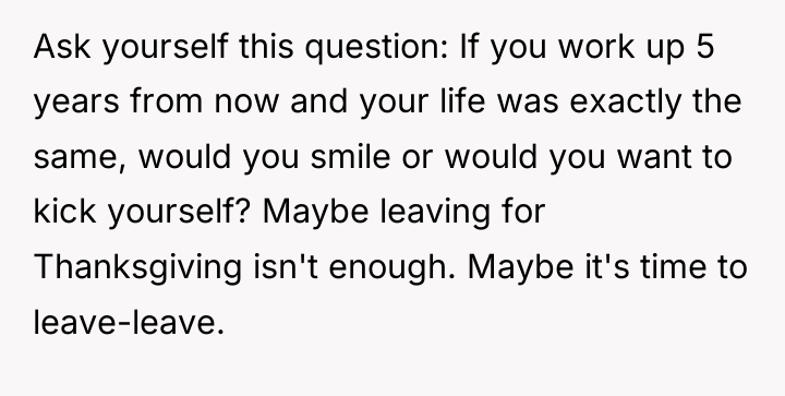 Ask yourself this question: If you work up 5 years...