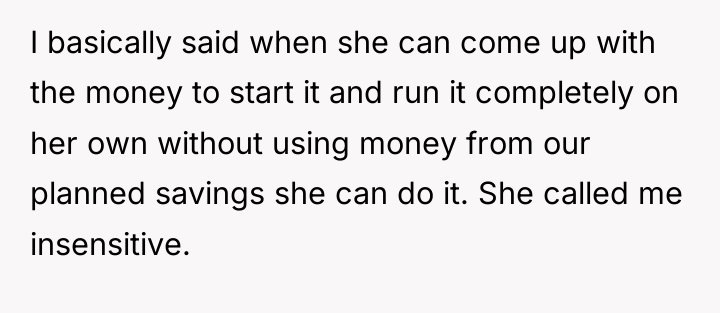 I basically said when she can come up with the...