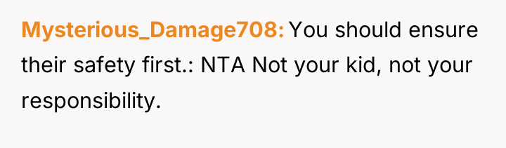 Mysterious_Damage708 You should ensure their safety first.: NTA Not your...