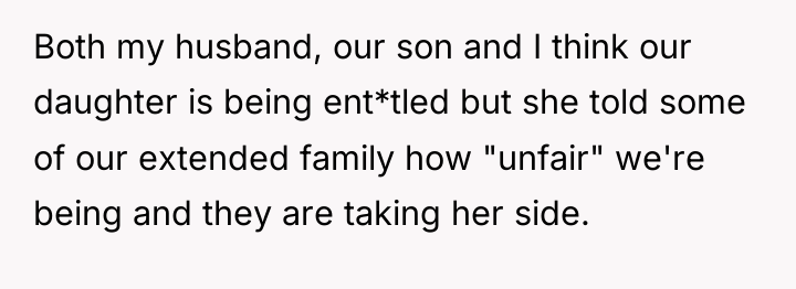Both my husband, our son and I think our daughter...