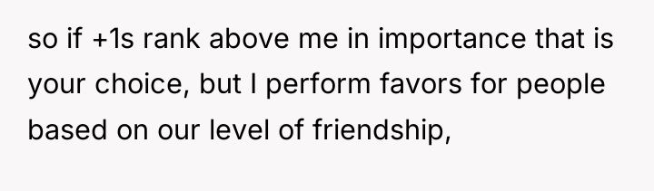so if +1s rank above me in importance that is...