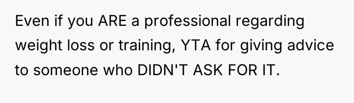 Even if you ARE a professional regarding weight loss or...