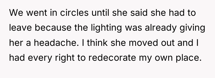 We went in circles until she said she had to...