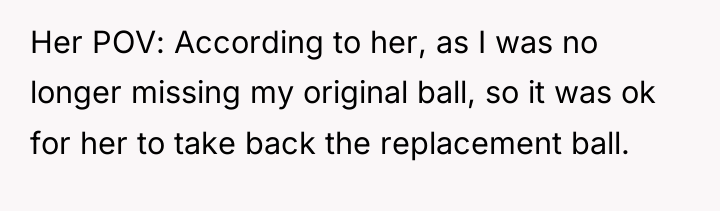 Her POV: According to her, as I was no longer...