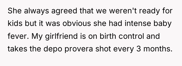 She always agreed that we weren't ready for kids but...