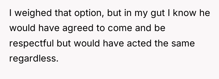 I weighed that option, but in my gut I know...
