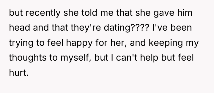 but recently she told me that she gave him head...