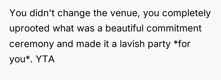 You didn't change the venue, you completely uprooted what was...