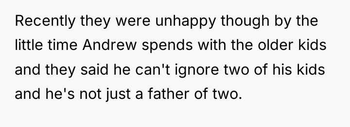 Recently they were unhappy though by the little time Andrew...