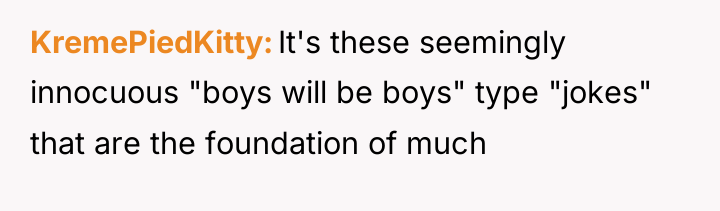KremePiedKitty It's these seemingly innocuous "boys will be boys" type...