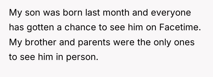My son was born last month and everyone has gotten...