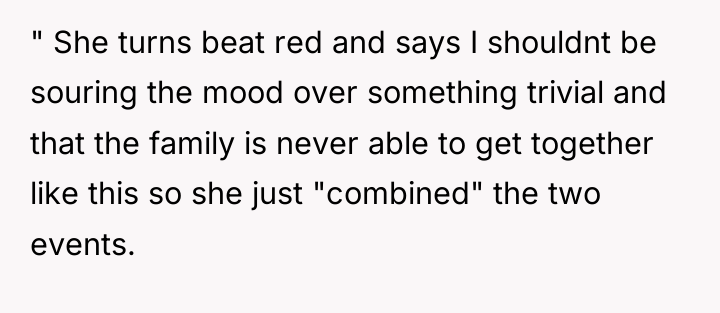 " She turns beat red and says I shouldnt be...