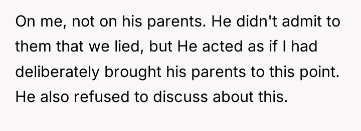 On me, not on his parents. He didn't admit to...