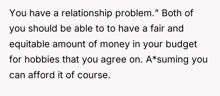 You have a relationship problem." Both of you should be...