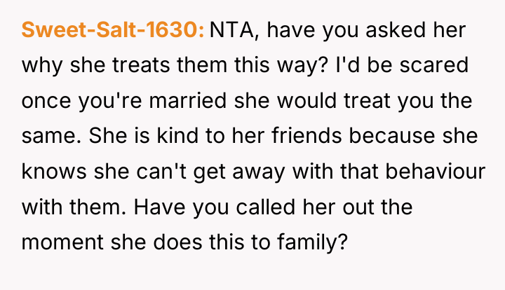 Sweet-Salt-1630 NTA, have you asked her why she treats them...