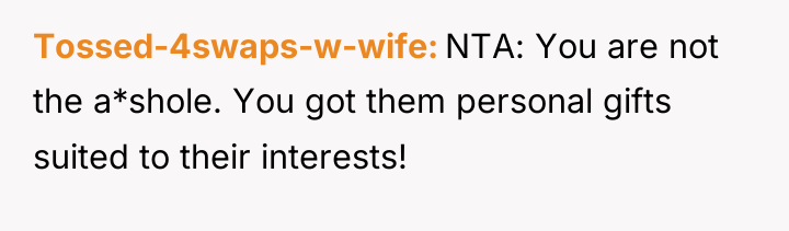 Tossed-4swaps-w-wife NTA: You are not the a*shole. You got them...