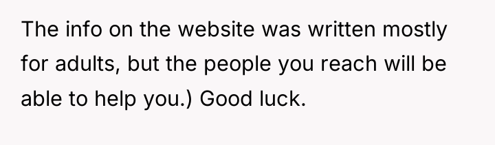 The info on the website was written mostly for adults,...