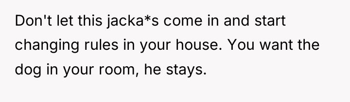 Don't let this jacka*s come in and start changing rules...