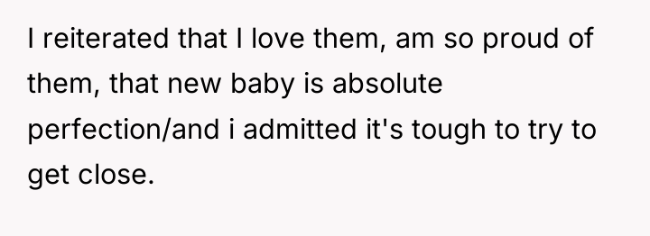 I reiterated that I love them, am so proud of...