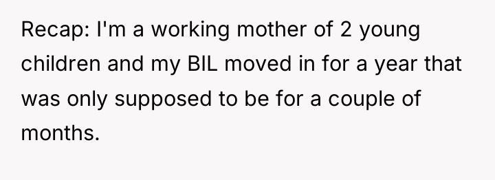 Recap: I'm a working mother of 2 young children and...