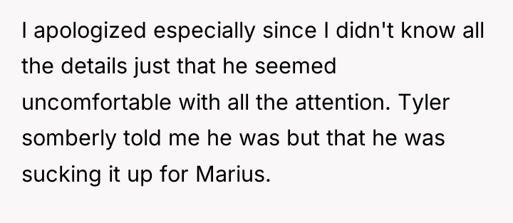 I apologized especially since I didn't know all the details...
