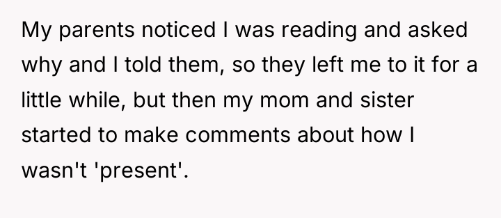 My parents noticed I was reading and asked why and...
