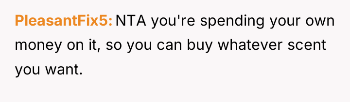 PleasantFix5 NTA you're spending your own money on it, so...