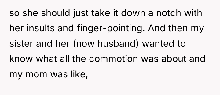 so she should just take it down a notch with...