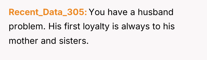 Recent_Data_305 You have a husband problem. His first loyalty is...