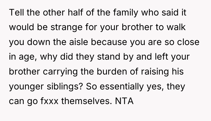 Tell the other half of the family who said it...