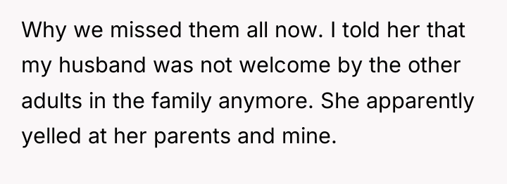 Why we missed them all now. I told her that...