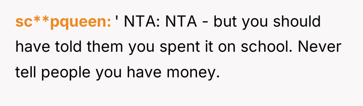 sc**pqueen ' NTA: NTA - but you should have told...