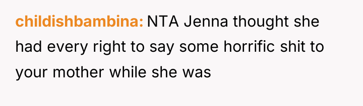 childishbambina NTA Jenna thought she had every right to say...