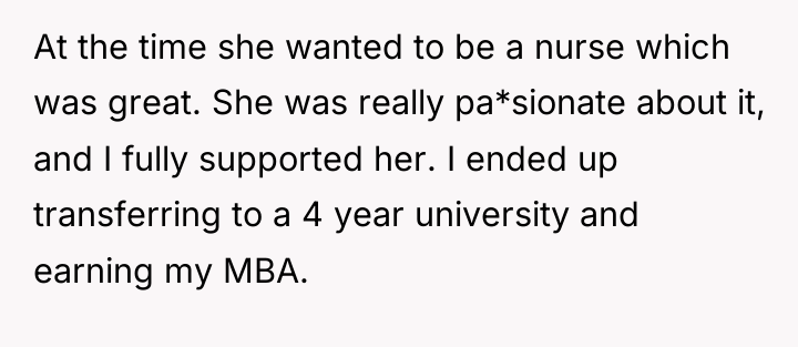 At the time she wanted to be a nurse which...